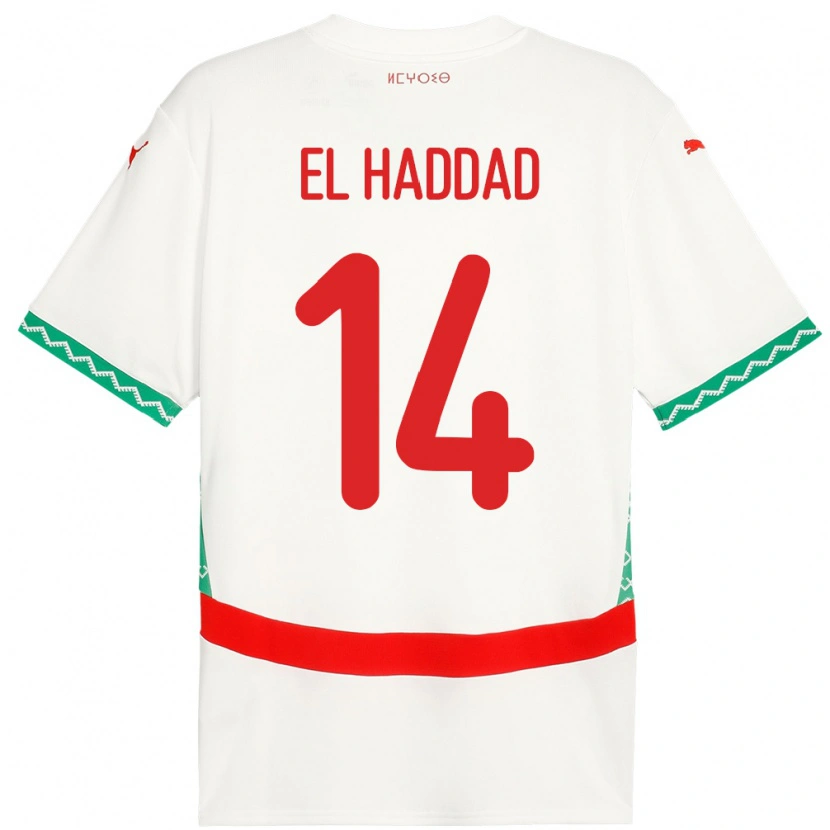 Danxen Barn Marokko Saad El Haddad #14 Hvit Bortetrøye Drakt Trøye 24-26 Skjorter T-Skjorte
