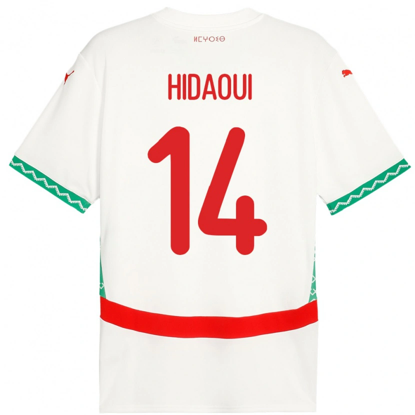 Danxen Barn Marokko Ilyas Hidaoui #14 Hvit Bortetrøye Drakt Trøye 24-26 Skjorter T-Skjorte
