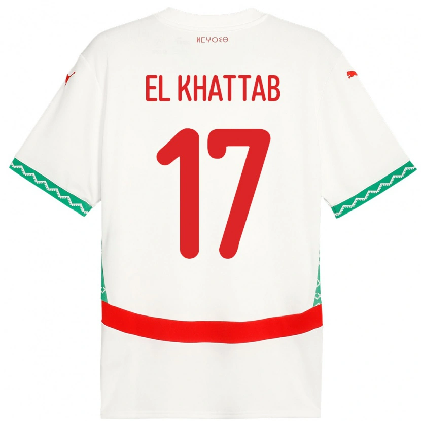 Danxen Barn Marokko Omar El Khattab #17 Hvit Bortetrøye Drakt Trøye 24-26 Skjorter T-Skjorte