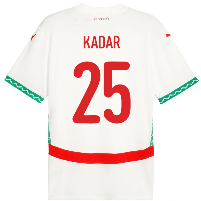 Danxen Barn Marokko Nawfel-Abdelkader Kadar #25 Hvit Bortetrøye Drakt Trøye 24-26 Skjorter T-Skjorte