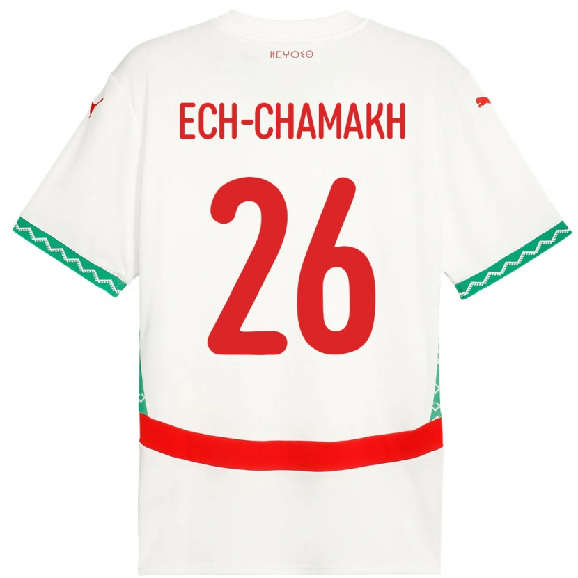 Danxen Barn Marokko Jamal Ech-Chamakh #26 Hvit Bortetrøye Drakt Trøye 24-26 Skjorter T-Skjorte
