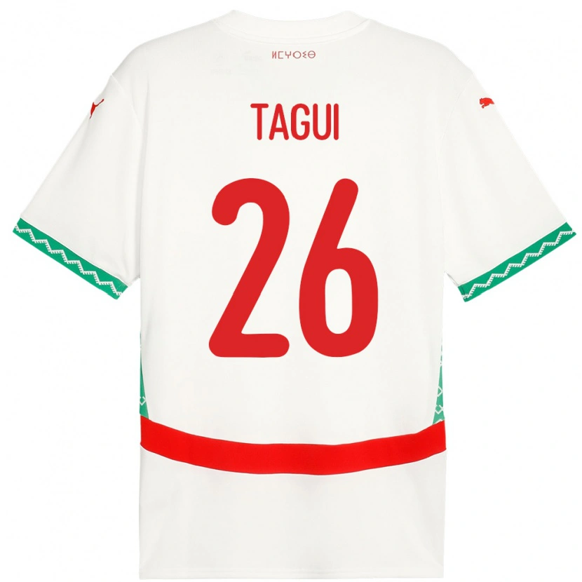 Danxen Barn Marokko Salah-Eddine Tagui #26 Hvit Bortetrøye Drakt Trøye 24-26 Skjorter T-Skjorte
