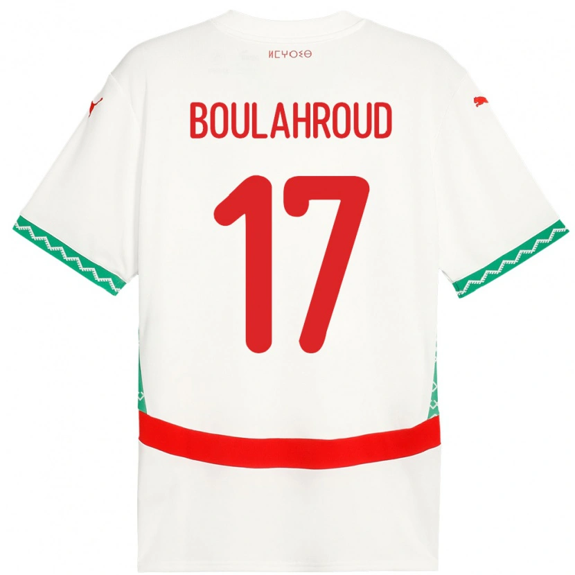 Danxen Barn Marokko Charaf Eddine Boulahroud #17 Hvit Bortetrøye Drakt Trøye 24-26 Skjorter T-Skjorte