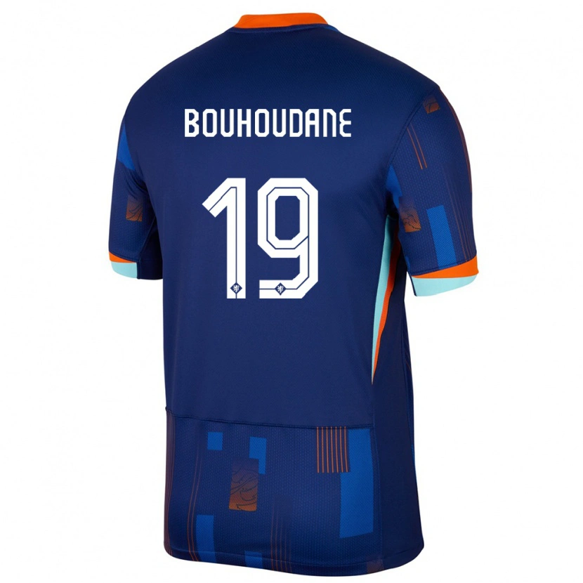 Danxen Barn Nederland Sami Bouhoudane #19 Blå Bortetrøye Drakt Trøye 24-26 Skjorter T-Skjorte