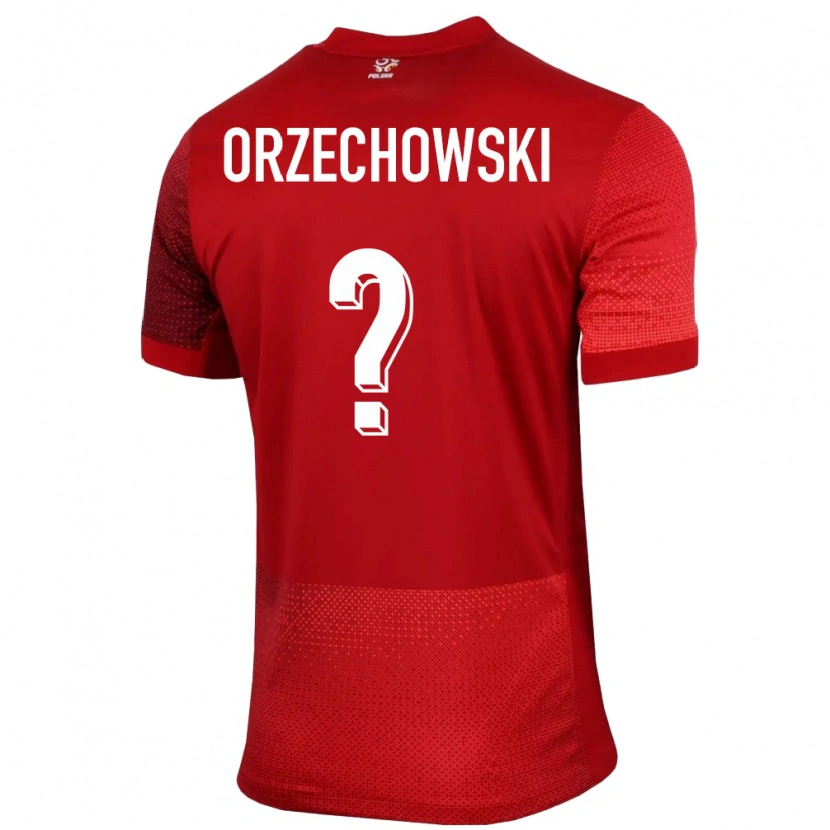 Danxen Barn Polen Wojciech Orzechowski #0 Rød Bortetrøye Drakt Trøye 24-26 Skjorter T-Skjorte