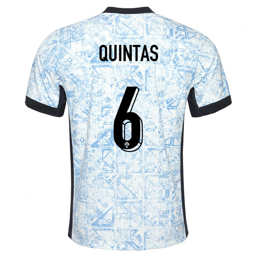 Danxen Barn Portugal Rafael Quintas #6 Kremblå Bortetrøye Drakt Trøye 24-26 Skjorter T-Skjorte