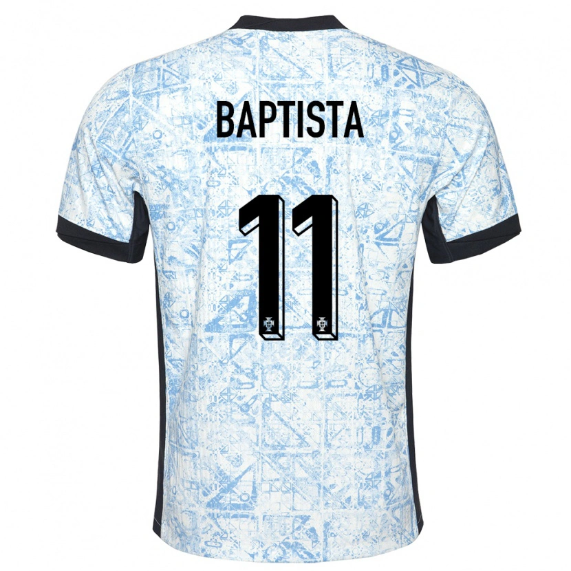Danxen Barn Portugal Brandão Baptista #11 Kremblå Bortetrøye Drakt Trøye 24-26 Skjorter T-Skjorte