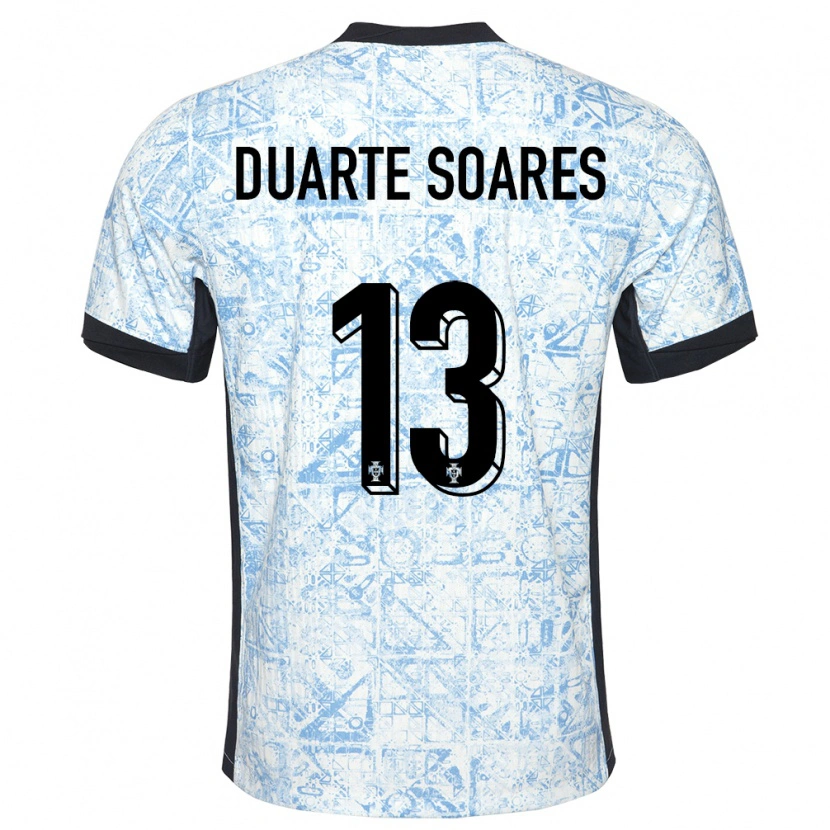 Danxen Barn Portugal Duarte Soares #13 Kremblå Bortetrøye Drakt Trøye 24-26 Skjorter T-Skjorte