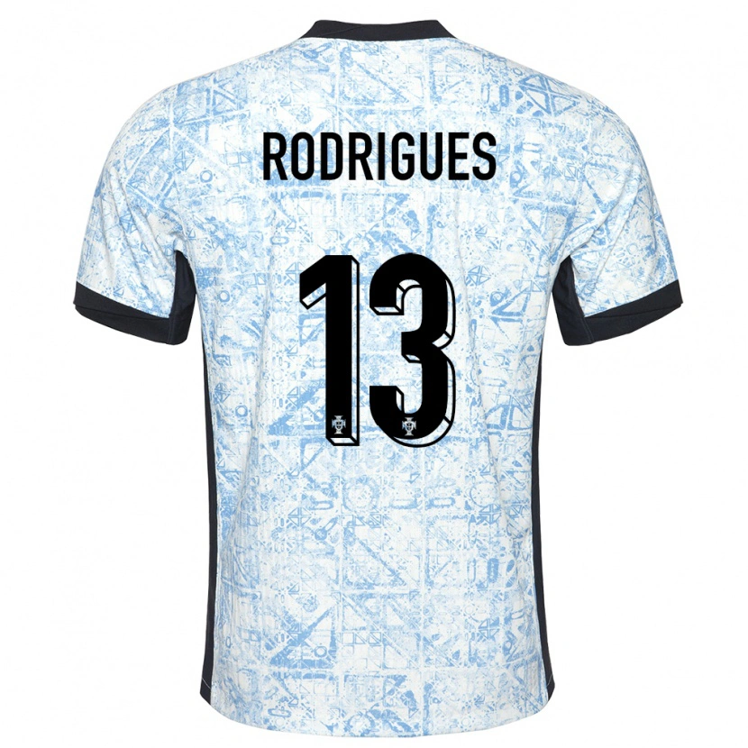Danxen Barn Portugal Paulo Rodrigues #13 Kremblå Bortetrøye Drakt Trøye 24-26 Skjorter T-Skjorte
