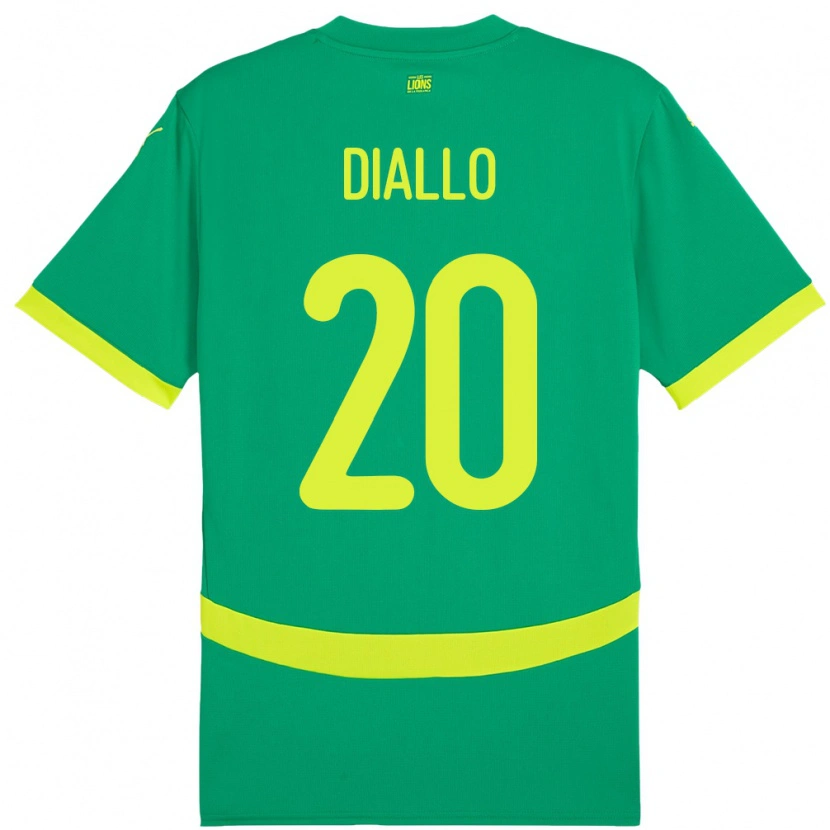 Danxen Barn Senegal Habib Diallo #20 Grønn Bortetrøye Drakt Trøye 24-26 Skjorter T-Skjorte