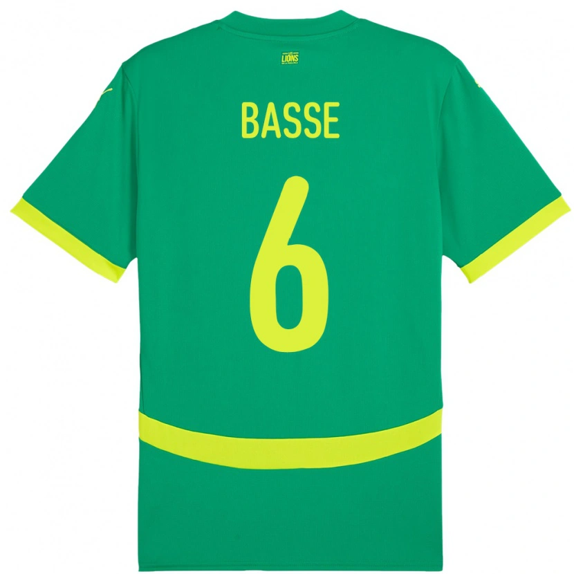 Danxen Barn Senegal Souleymane Basse #6 Grønn Bortetrøye Drakt Trøye 24-26 Skjorter T-Skjorte