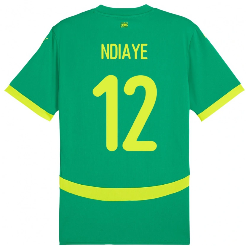 Danxen Barn Senegal Babacar Ndiaye #12 Grønn Bortetrøye Drakt Trøye 24-26 Skjorter T-Skjorte