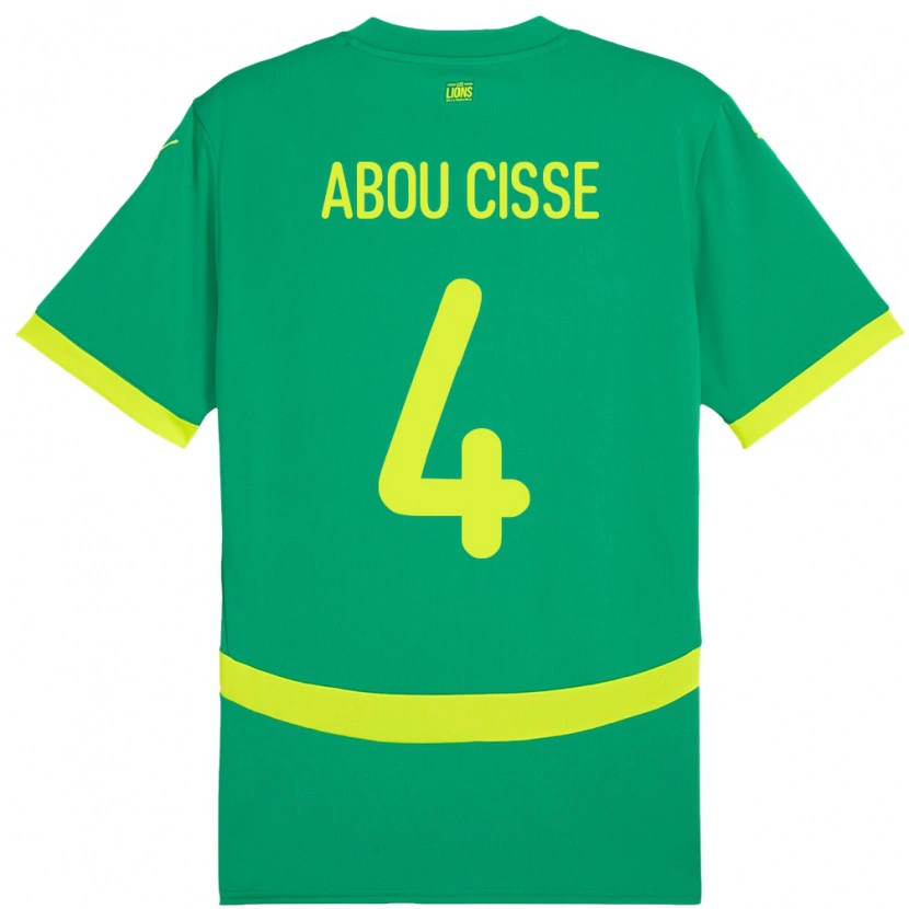 Danxen Barn Senegal Pape Abou Cisse #4 Grønn Bortetrøye Drakt Trøye 24-26 Skjorter T-Skjorte