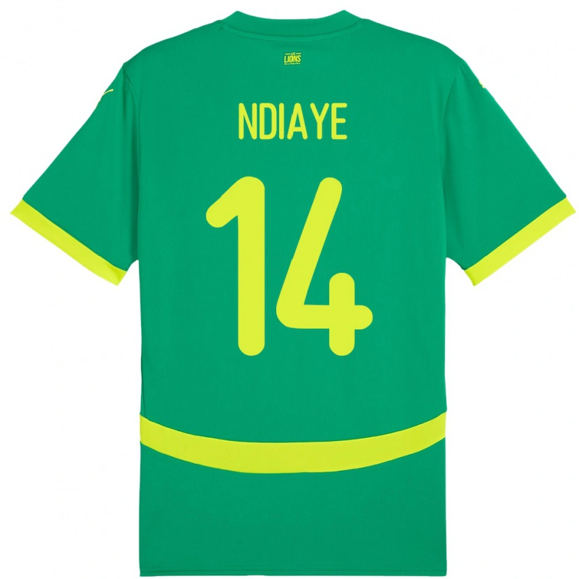 Danxen Barn Senegal Salimata Ndiaye #14 Grønn Bortetrøye Drakt Trøye 24-26 Skjorter T-Skjorte