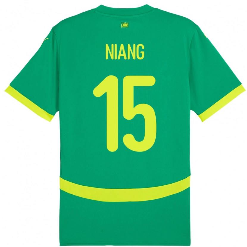 Danxen Barn Senegal Jeanne Niang #15 Grønn Bortetrøye Drakt Trøye 24-26 Skjorter T-Skjorte