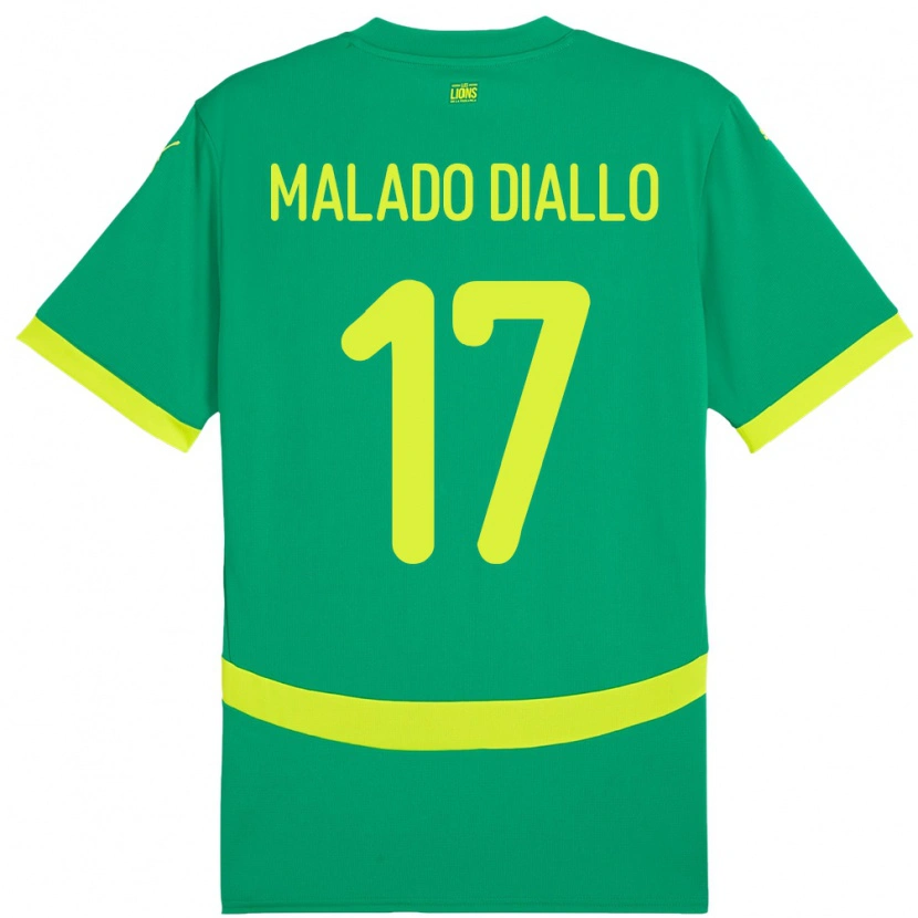 Danxen Barn Senegal Hapsatou Malado Diallo #17 Grønn Bortetrøye Drakt Trøye 24-26 Skjorter T-Skjorte