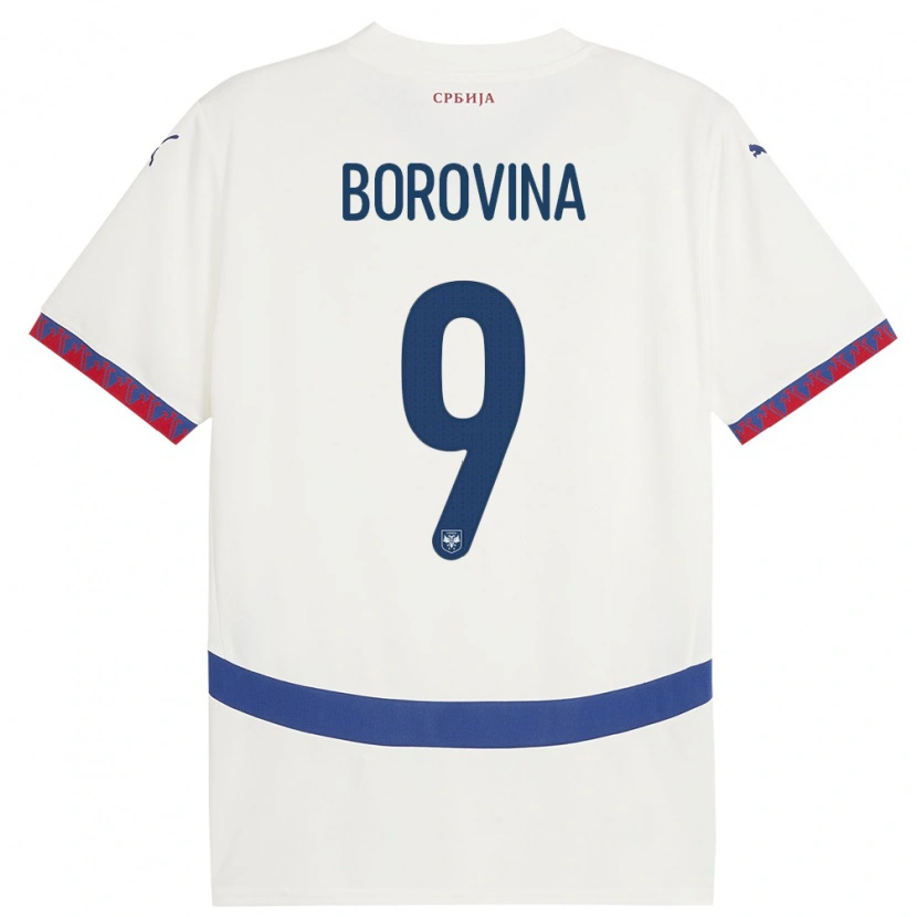 Danxen Barn Serbia Srdjan Borovina #9 Hvit Bortetrøye Drakt Trøye 24-26 Skjorter T-Skjorte
