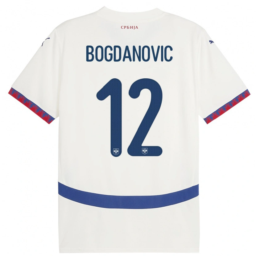 Danxen Barn Serbia Bogdan Bogdanovic #12 Hvit Bortetrøye Drakt Trøye 24-26 Skjorter T-Skjorte
