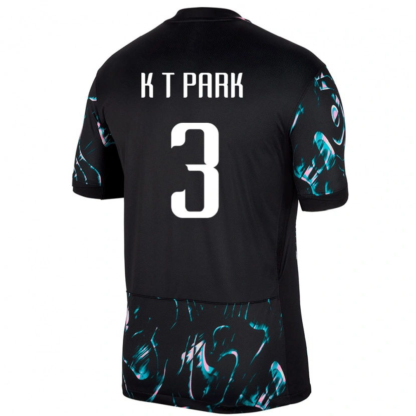 Danxen Barn Sør-Korea Kyeong-Taek Park #3 Svart Bortetrøye Drakt Trøye 24-26 Skjorter T-Skjorte