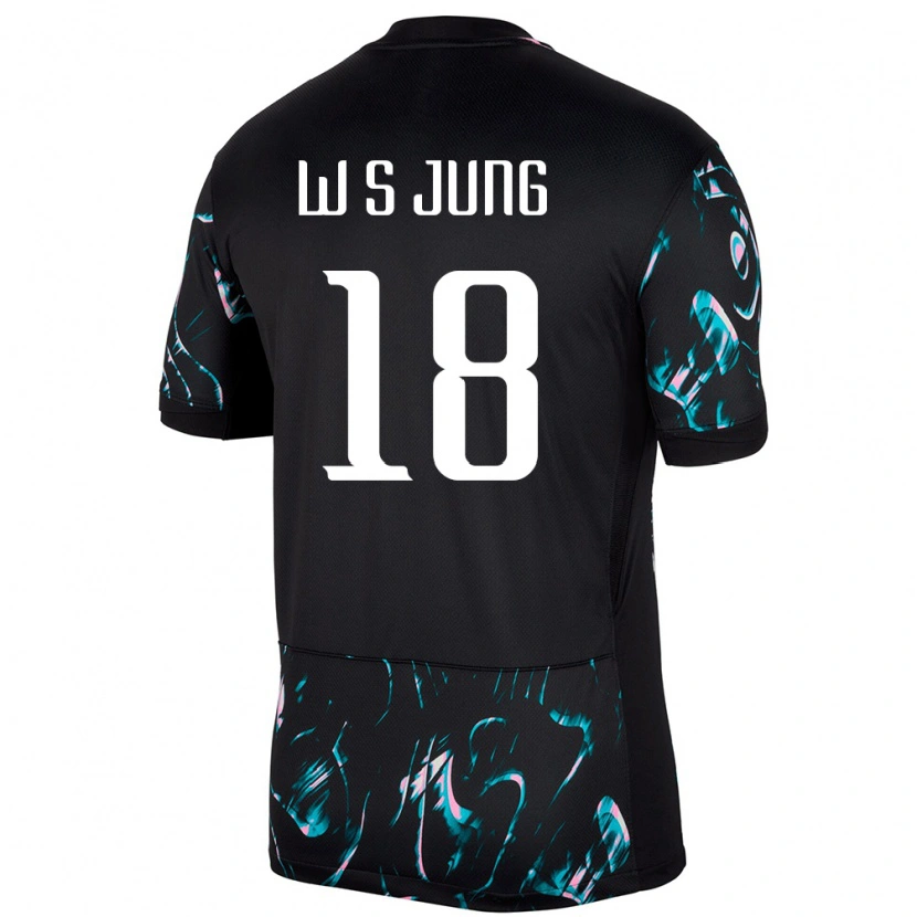Danxen Barn Sør-Korea Sung-Woo Jung #18 Svart Bortetrøye Drakt Trøye 24-26 Skjorter T-Skjorte