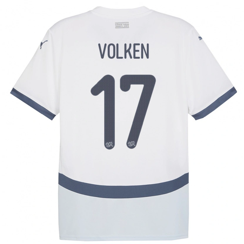 Danxen Barn Sveits Neil Volken #17 Hvit Bortetrøye Drakt Trøye 24-26 Skjorter T-Skjorte