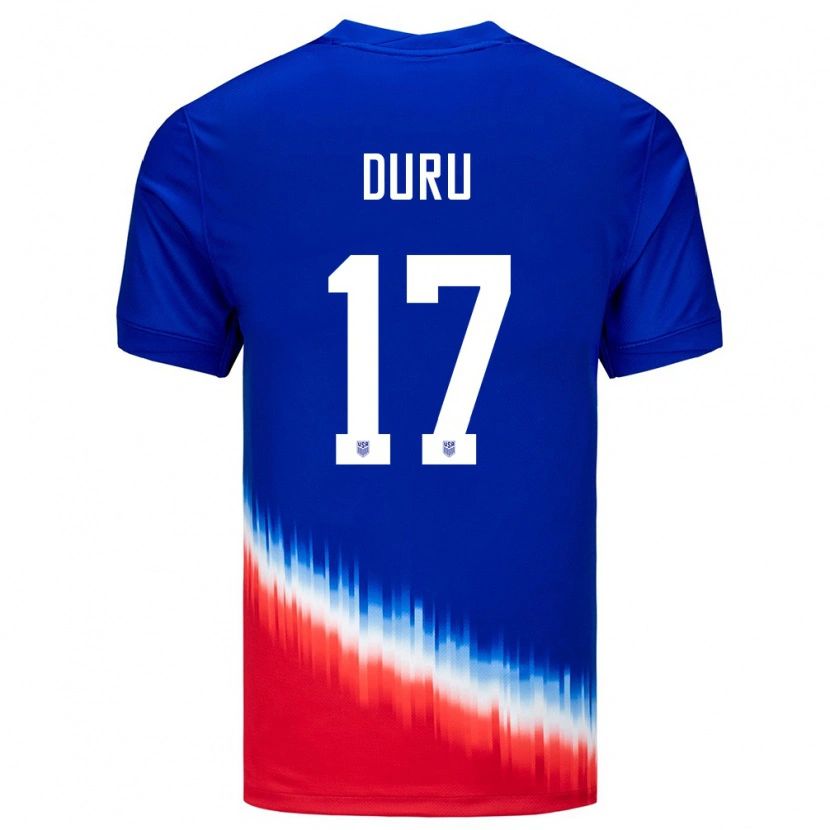 Danxen Barn Usa Leo Duru #17 Blå Bortetrøye Drakt Trøye 24-26 Skjorter T-Skjorte