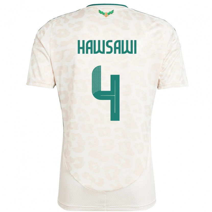 Danxen Barn Saudi-Arabia Mohammed Hawsawi #4 Hvit Bortetrøye Drakt Trøye 24-26 Skjorter T-Skjorte