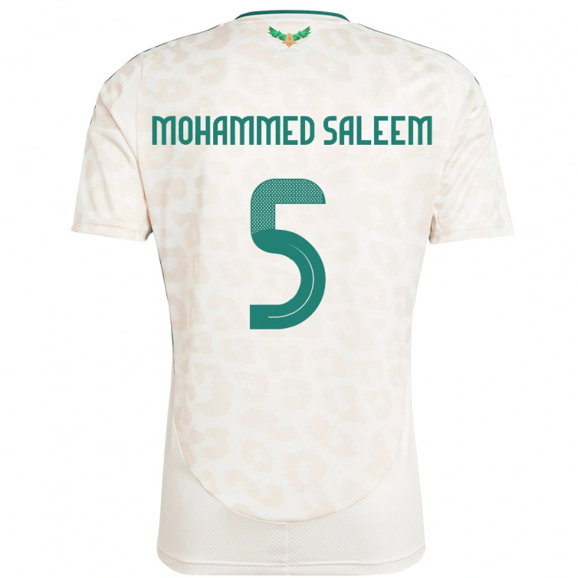 Danxen Barn Saudi-Arabia Moayad Mohammed Saleem #5 Hvit Bortetrøye Drakt Trøye 24-26 Skjorter T-Skjorte