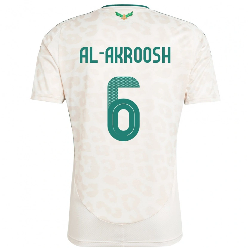 Danxen Barn Saudi-Arabia Hassan Al-Akroosh #6 Hvit Bortetrøye Drakt Trøye 24-26 Skjorter T-Skjorte