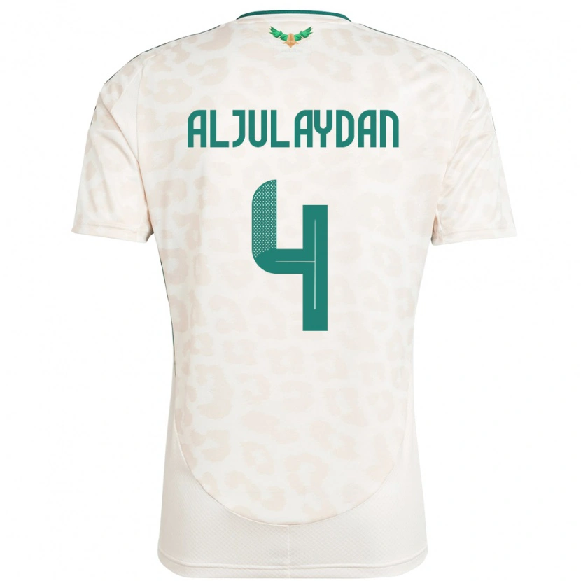 Danxen Barn Saudi-Arabia Ahmed Aljulaydan #4 Hvit Bortetrøye Drakt Trøye 24-26 Skjorter T-Skjorte