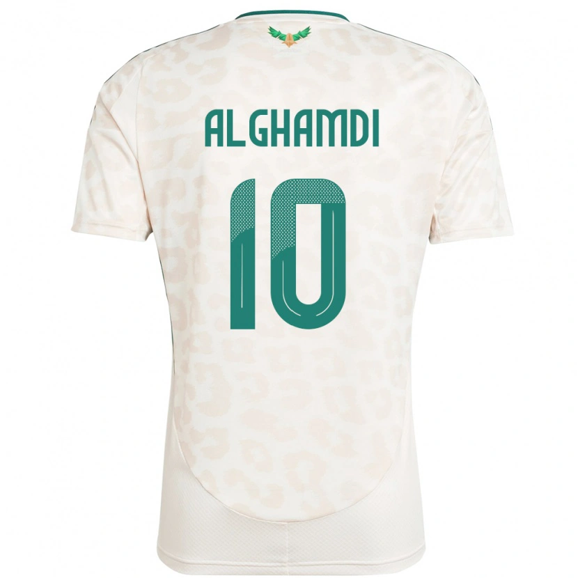 Danxen Barn Saudi-Arabia Ahmad Alghamdi #10 Hvit Bortetrøye Drakt Trøye 24-26 Skjorter T-Skjorte