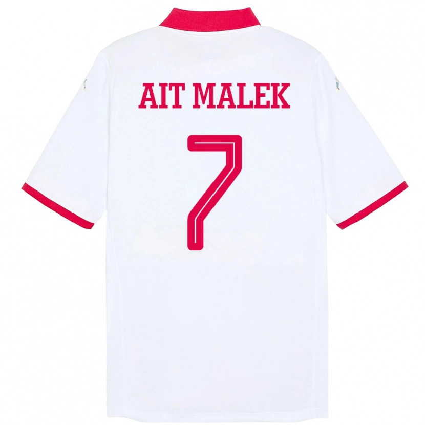 Danxen Barn Tunisia Bilel Aït Malek #7 Hvit Bortetrøye Drakt Trøye 24-26 Skjorter T-Skjorte