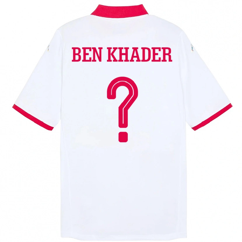 Danxen Barn Tunisia Chaouki Ben Khader #0 Hvit Bortetrøye Drakt Trøye 24-26 Skjorter T-Skjorte