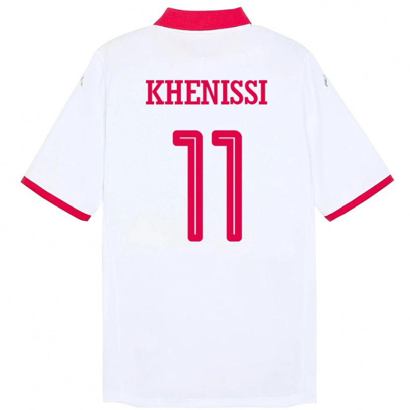 Danxen Barn Tunisia Taha Yassine Khenissi #11 Hvit Bortetrøye Drakt Trøye 24-26 Skjorter T-Skjorte