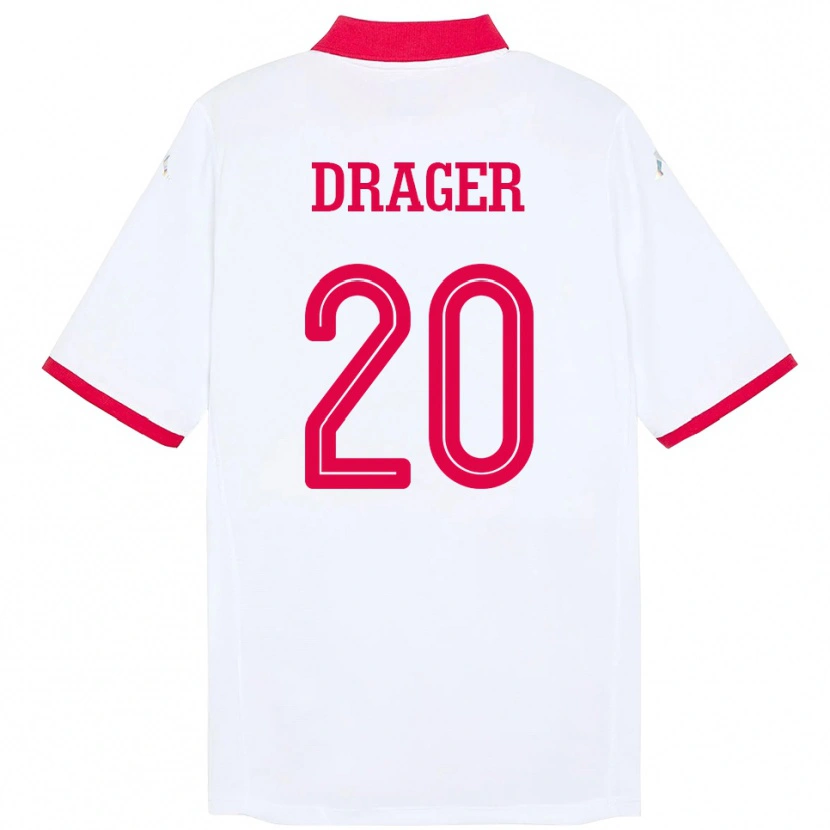 Danxen Barn Tunisia Mohamed Drager #20 Hvit Bortetrøye Drakt Trøye 24-26 Skjorter T-Skjorte