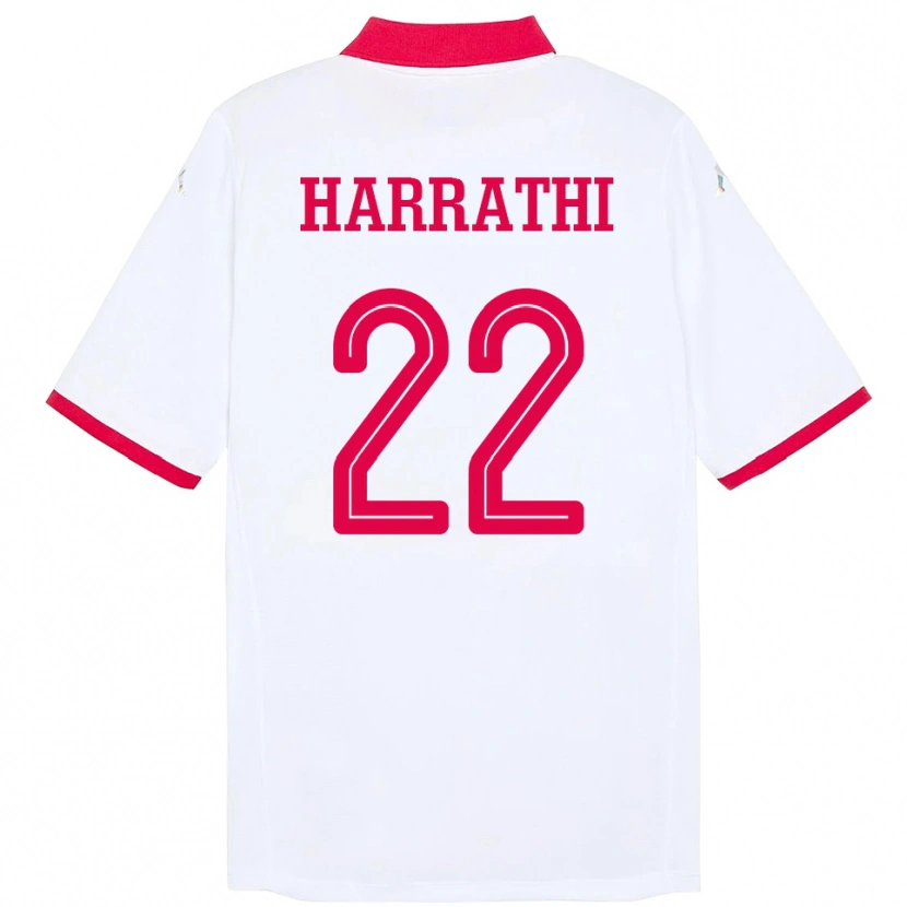 Danxen Barn Tunisia Najla Harrathi #22 Hvit Bortetrøye Drakt Trøye 24-26 Skjorter T-Skjorte