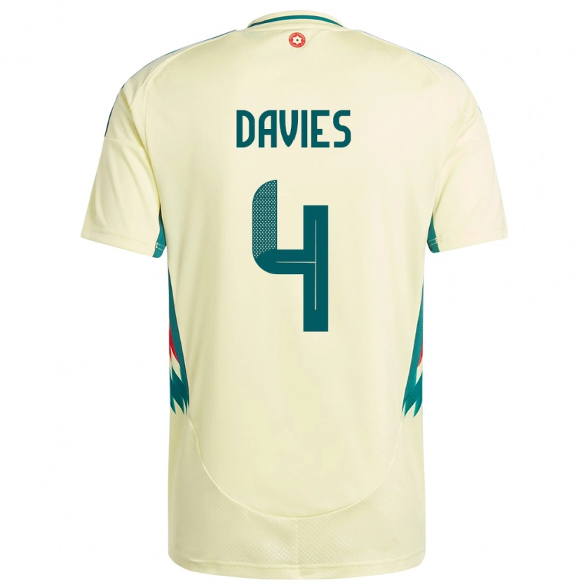 Danxen Barn Wales Ben Davies #4 Beige Gul Bortetrøye Drakt Trøye 24-26 Skjorter T-Skjorte