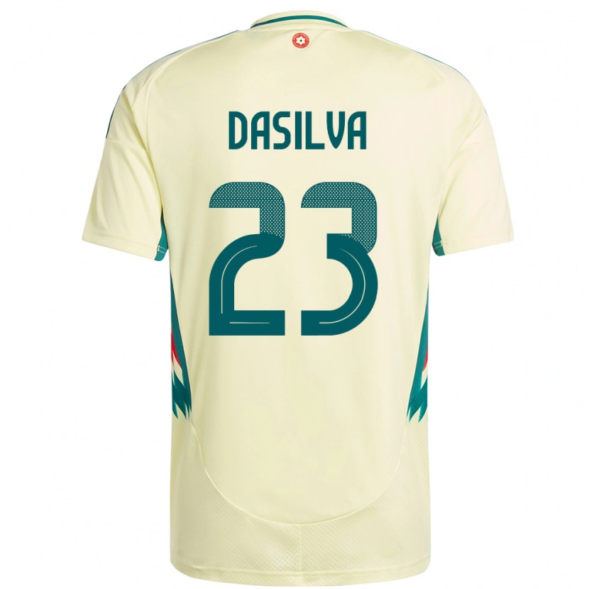 Danxen Barn Wales Jay Dasilva #23 Beige Gul Bortetrøye Drakt Trøye 24-26 Skjorter T-Skjorte