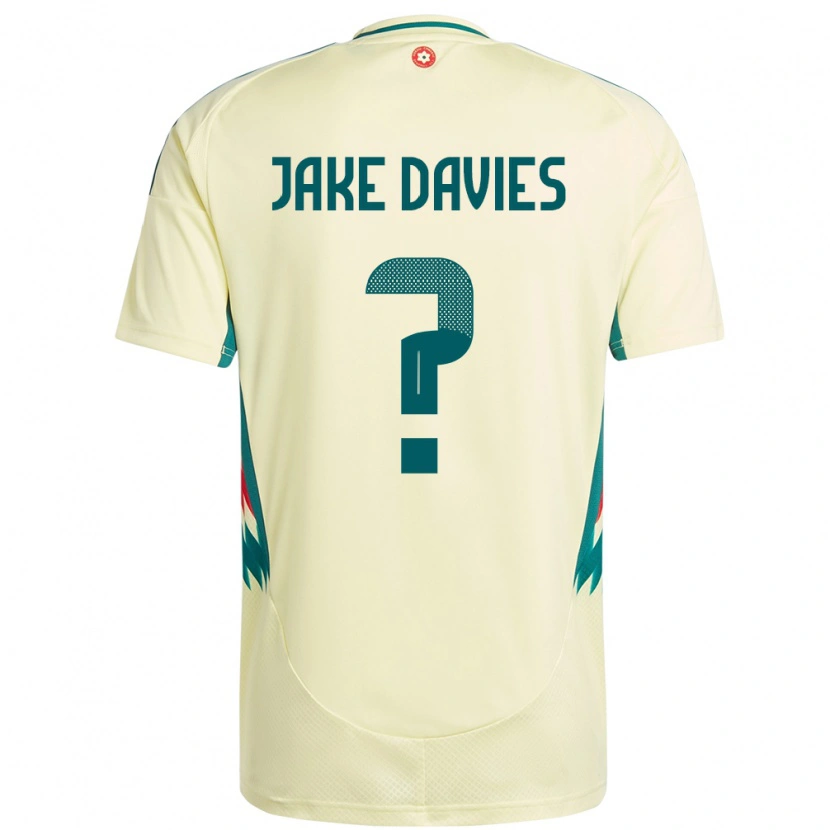 Danxen Barn Wales Jake Davies #0 Beige Gul Bortetrøye Drakt Trøye 24-26 Skjorter T-Skjorte