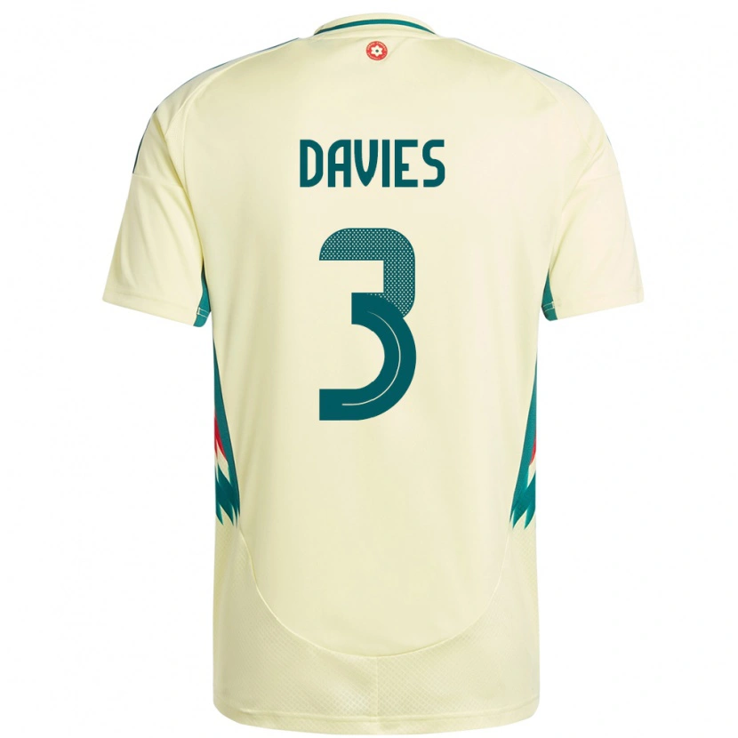 Danxen Barn Wales Mael Davies #3 Beige Gul Bortetrøye Drakt Trøye 24-26 Skjorter T-Skjorte