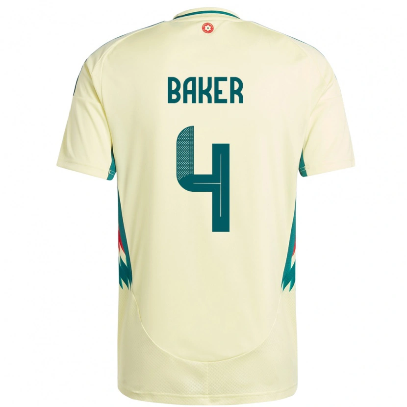 Danxen Barn Wales Matthew Baker #4 Beige Gul Bortetrøye Drakt Trøye 24-26 Skjorter T-Skjorte