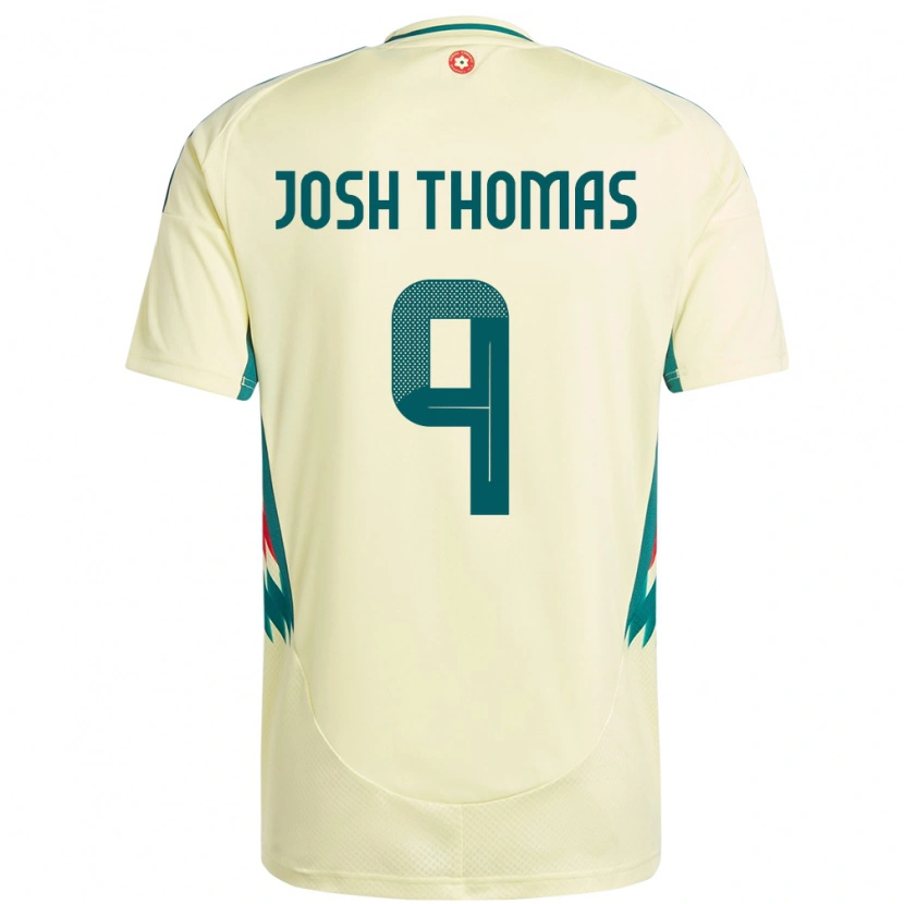 Danxen Barn Wales Josh Thomas #9 Beige Gul Bortetrøye Drakt Trøye 24-26 Skjorter T-Skjorte