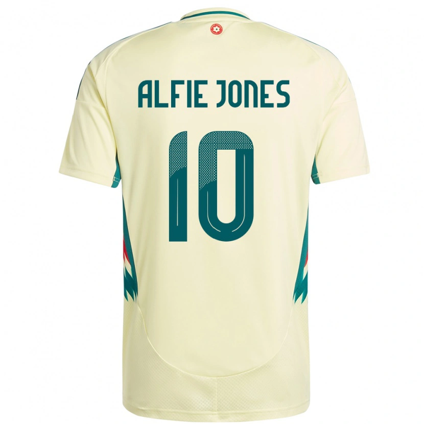 Danxen Barn Wales Alfie Jones #10 Beige Gul Bortetrøye Drakt Trøye 24-26 Skjorter T-Skjorte