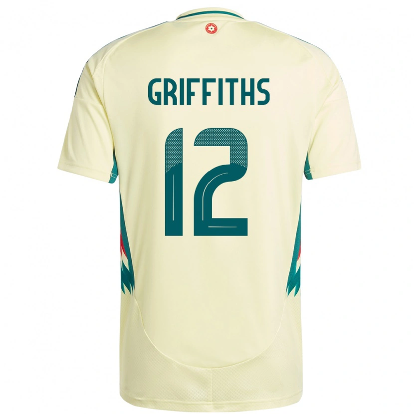 Danxen Barn Wales Ewan Griffiths #12 Beige Gul Bortetrøye Drakt Trøye 24-26 Skjorter T-Skjorte