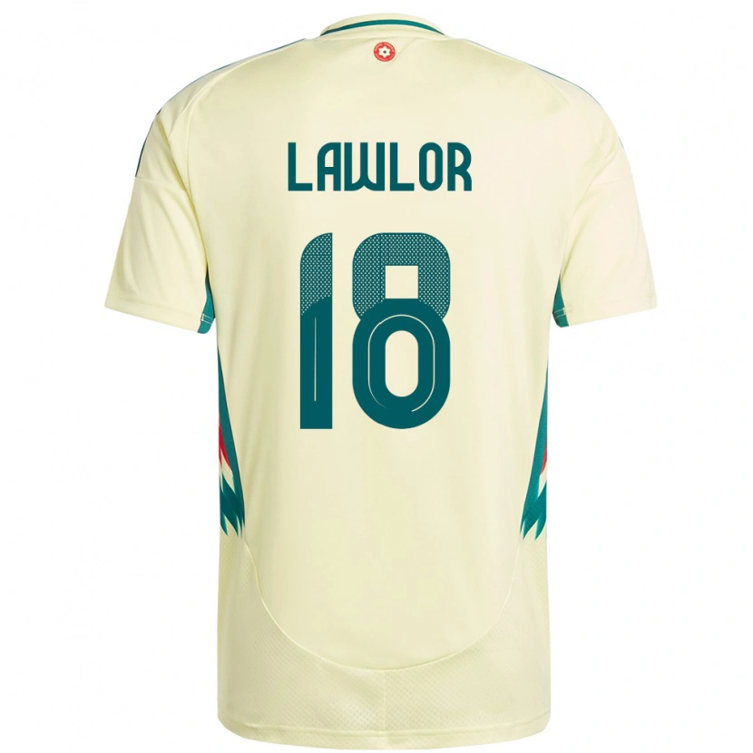 Danxen Barn Wales Dylan Lawlor #18 Beige Gul Bortetrøye Drakt Trøye 24-26 Skjorter T-Skjorte