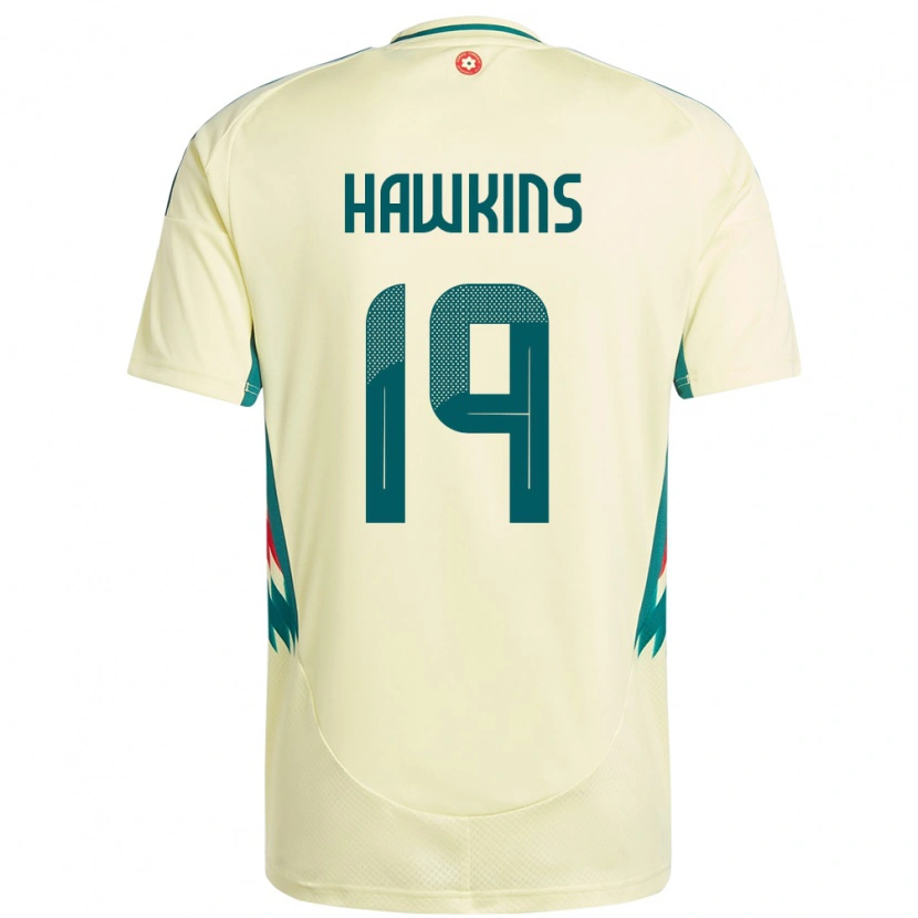 Danxen Barn Wales Max Hawkins #19 Beige Gul Bortetrøye Drakt Trøye 24-26 Skjorter T-Skjorte