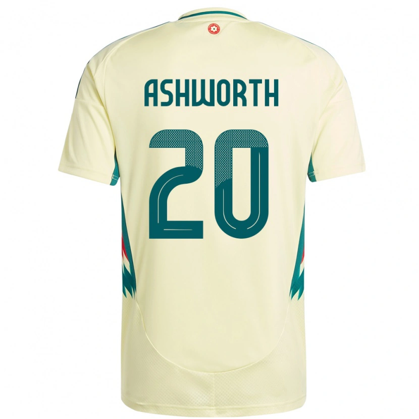 Danxen Barn Wales Zac Ashworth #20 Beige Gul Bortetrøye Drakt Trøye 24-26 Skjorter T-Skjorte