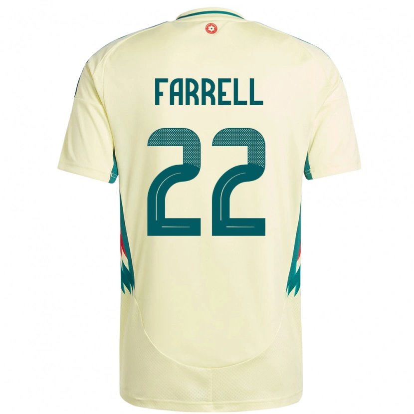 Danxen Barn Wales Joshua Farrell #22 Beige Gul Bortetrøye Drakt Trøye 24-26 Skjorter T-Skjorte
