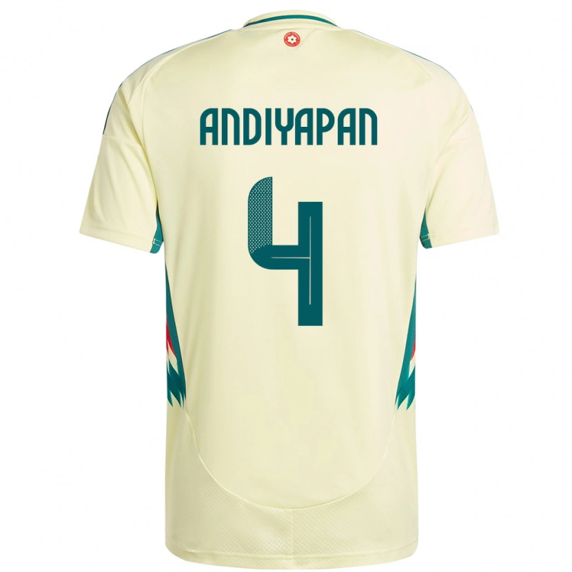 Danxen Barn Wales William Andiyapan #4 Beige Gul Bortetrøye Drakt Trøye 24-26 Skjorter T-Skjorte