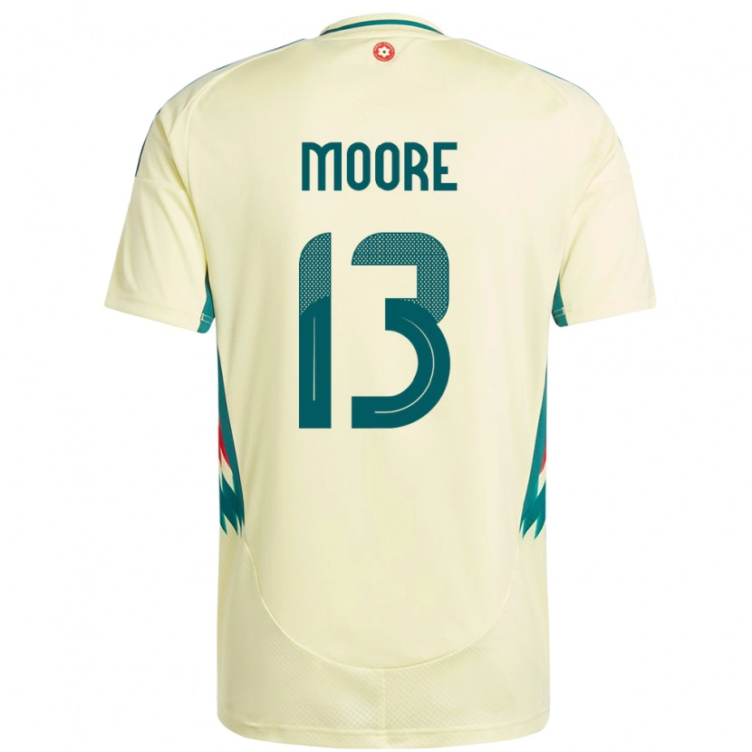 Danxen Barn Wales Kieffer Moore #13 Beige Gul Bortetrøye Drakt Trøye 24-26 Skjorter T-Skjorte